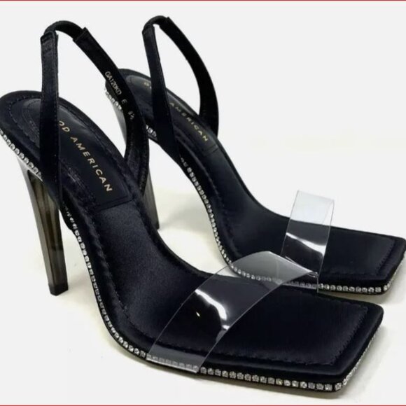 Good American Shoes - Good American Open Square Toe Heels Black Women’s 11 - GA120KD-E NEW